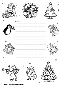 Christmas List PDF with Festive Elements