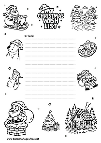 Christmas Wish List Free Printable