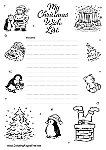 Christmas Wish List PDF Template