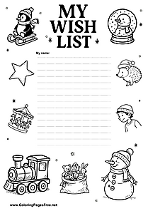 Christmas Wish List Template for Children