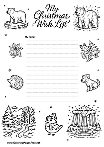 Christmas Wish List to Fill In