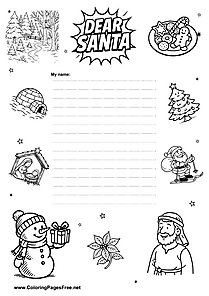 Christmas Wish List with Cartoon Images