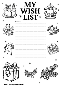 Christmas Wish List with Decorative Border