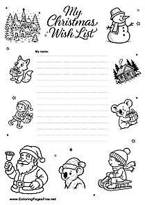 Christmas Wish List with Decorative Motifs