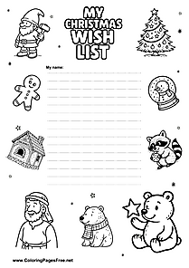 Christmas Wish List with Lines