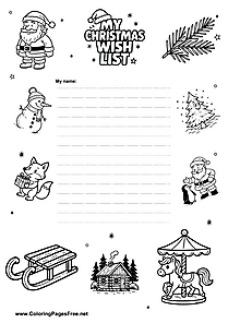 Christmas Wish List with Winter Animals