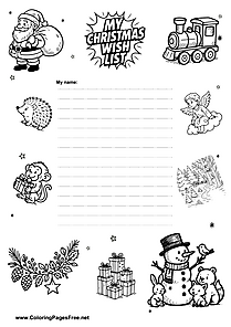 Christmas Wish List with Winter Motifs