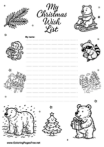 Comic Style Christmas Wish List PDF
