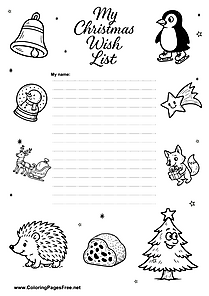 Family Christmas Wish List Template