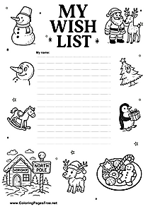 Festive Christmas Wish List Printable
