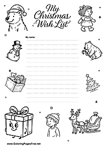 Festive Illustrated Wish List