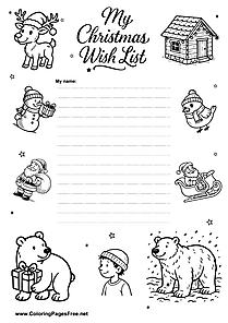 Festive Wish List PDF Template