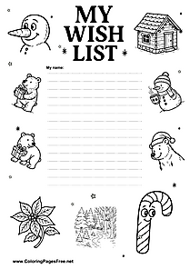 Free Wish List Black and White