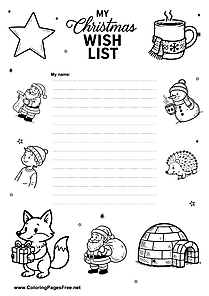 Kids Christmas Wish List Printable