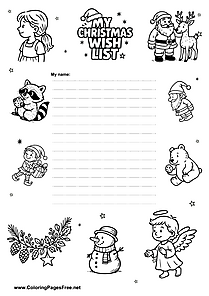 Kids Wish List Black and White