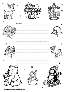 Printable Christmas Wish List Free