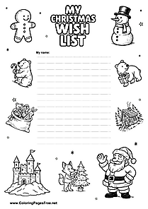 Saint Nicholas Wish List Template