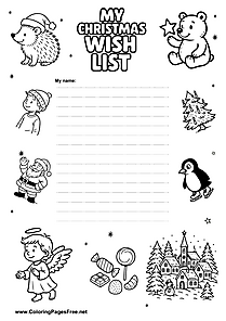 Santa Wish List Illustrated