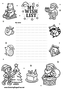 Wish List Coloring and Printing Template