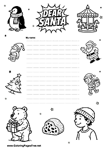 Wish List Coloring PDF Template