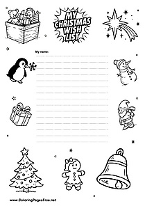 Wish List Coloring Printable