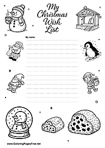 Wish List PDF Template Free