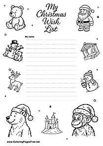 Wish List Santa Letter Template