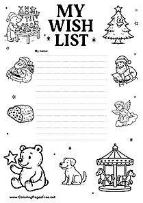 Wish List Template Black and White