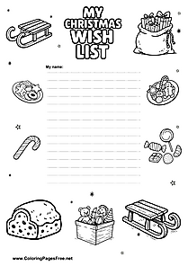 Wish List with Christmas Decor Printable