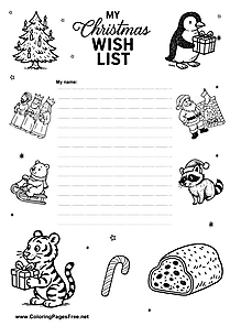 Wish List with Christmas Doodles