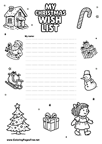 Wish List with Christmas Tree Motifs