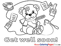 Bear Get well soon free Coloring Pages