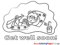 Bear Kids Get well soon Coloring Pages