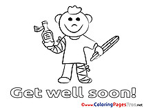 Boy Coloring Pages Get well soon