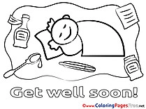 Boy free Colouring Page Get well soon
