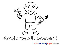 Boy free Get well soon Coloring Sheets