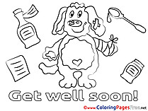 Dog for Kids Get well soon Colouring Page