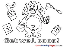Dog for Kids Get well soon Colouring Page