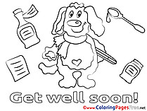 Dog Kids Get well soon Coloring Pages