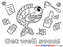 Fish Colouring Page Get well soon