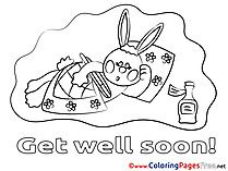 Hare Colouring Sheet Get well soon