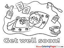 Get well soon coloring cards