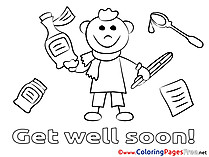 Medicaments Get well soon Coloring Pages free