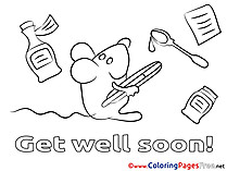 Mouse Coloring Sheets Get well soon free