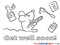 Mouse Coloring Sheets Get well soon free