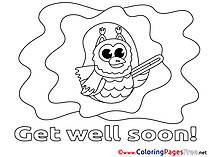 Owl printable Coloring Pages Get well soon