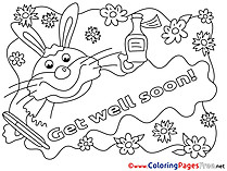 Rabbit Get well soon Coloring Sheets