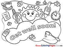 Sun Colouring Sheet Get well soon