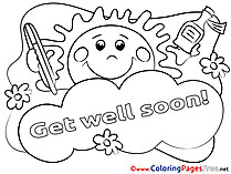 Sun for Kids Get well soon Colouring Page