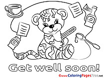 Tiger free Get well soon Coloring Sheets